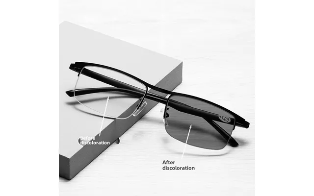 Half Frame Anti-blue Photochromic Reading Glasses Men's Autozoom Progressive Multi-focus Bifocal Reading Glasses