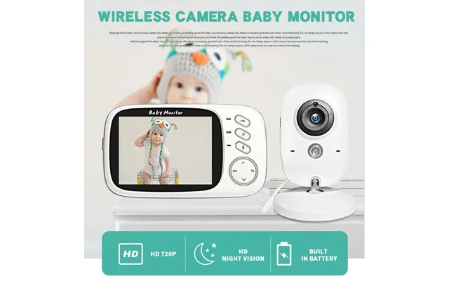 Hd 720p Wireless Baby Monitor - Two-way Audio, Night Vision, Temp Monitoring, Rechargeable