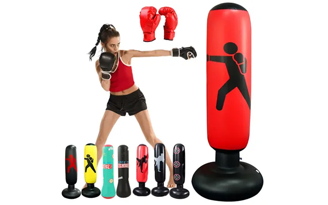 Heavy-duty Punching Bag For Kids & Adults - Freestanding Boxing Target Anti-tip Design Durable Pu Leather Perfect For Mm
