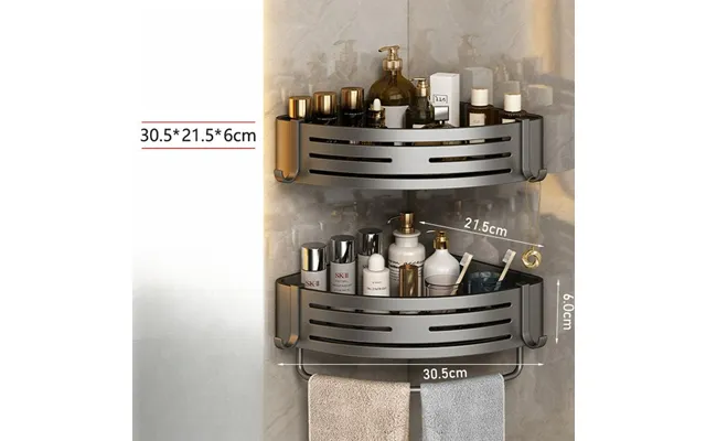 Heightened No-drill Wall-mounted Basket Bathroom Triangle Rack Toilet Corner Storage Shelf