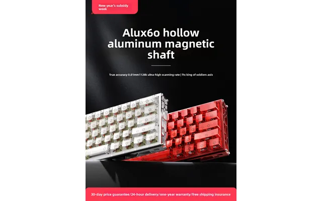 Heijue Alux60 All-aluminum Magnetic Shaft Mechanical Keyboard Cnc Customized Hot-swappable Wired Gaming Gaming Computer