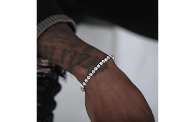 Herren-tenniskettenarmband Aus Edelstahl Hip-hop-schmuck Mit Zirkonia Und Federverschluss Verstellbar Und Hypoallergen