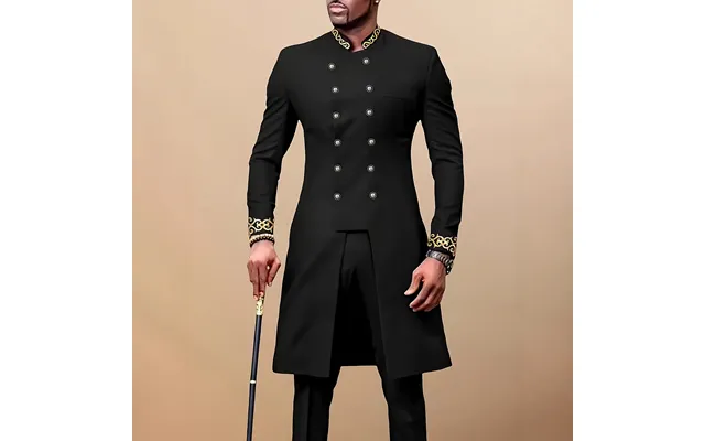 Herrenbekleidung Traditioneller Afrikanischer Ethno-stil Herren-hochzeitsanzug Zweiteiliger Freizeitanzug Bestickt Musli