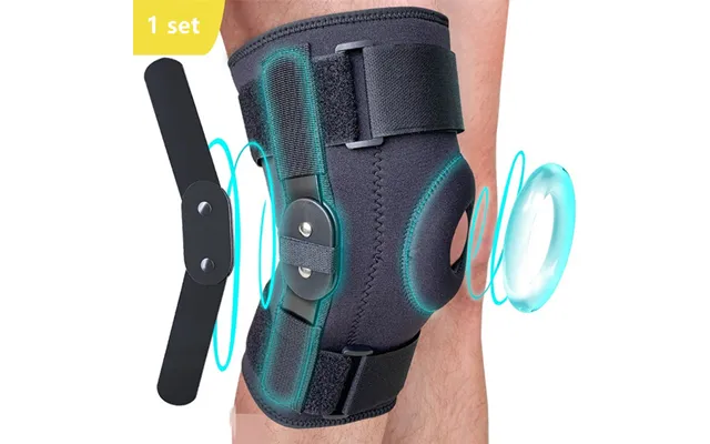 Hinged Knee Brace For Meniscus Tear Adjustable Support For Knee Pain W Removable Metal Hinges & Built-in Side Stabilizer