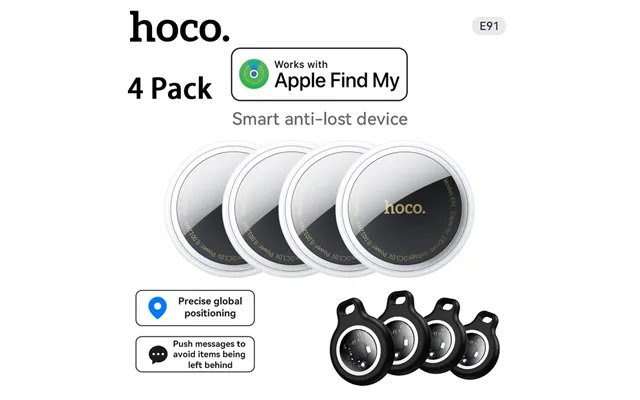 Hoco 4 Pack Anti Lost Device Airtags For Apple Ios System Gps Locator Wallet Keychain Cars Pets Finders With Protective