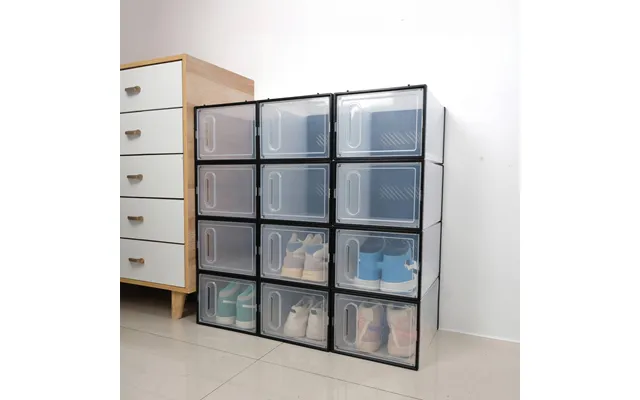 Home Improvement Living Room Transparent Plastic Shoe Box Side Door Storage Folding Storage Box Shoe Cabinet Plastic Sho