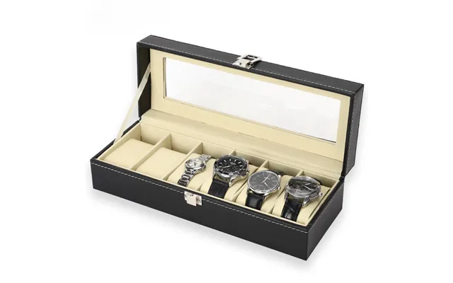 Hot Sale Pu Leather Display Storage Collection Organizer Watch Box For Men Watch Display Case With Glass Top Watch Stora
