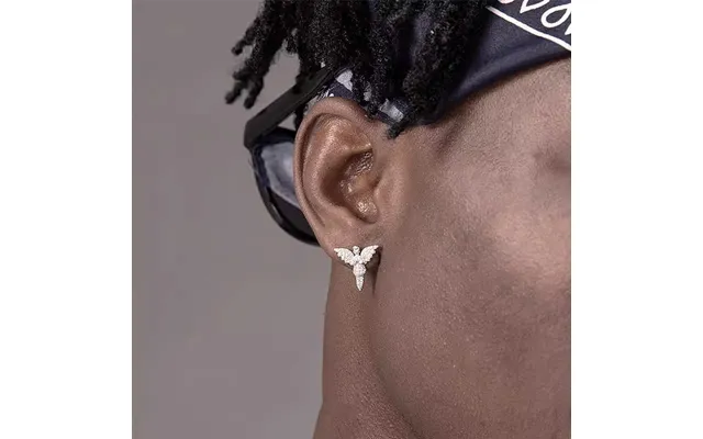 Hot Selling Popular Angel Wings Ear Nails Trendy Male Personality Hip Hop Street Full Diamond Light Luxury Premium Men's