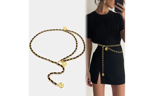 Ins Metal Waist Chain With Three Camellia Women's Chains Adjustable Elastic And Tight Small Waist Accessories High Grade