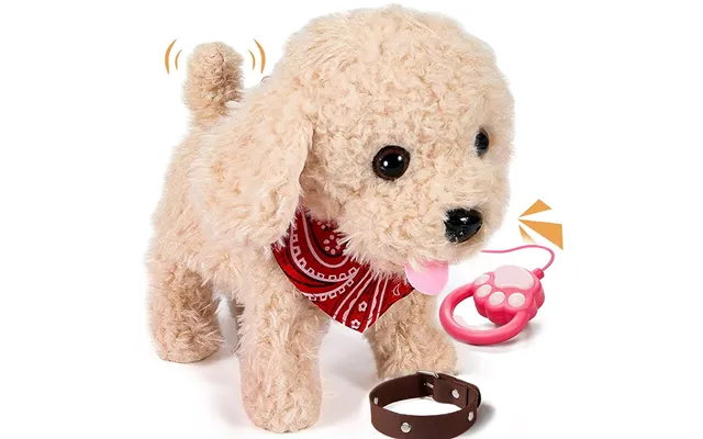 Interactive Plush Puppy Toy With Licking & Walking Function - Realistic Barking & Meowing Sound, Remote Control, Led Eye