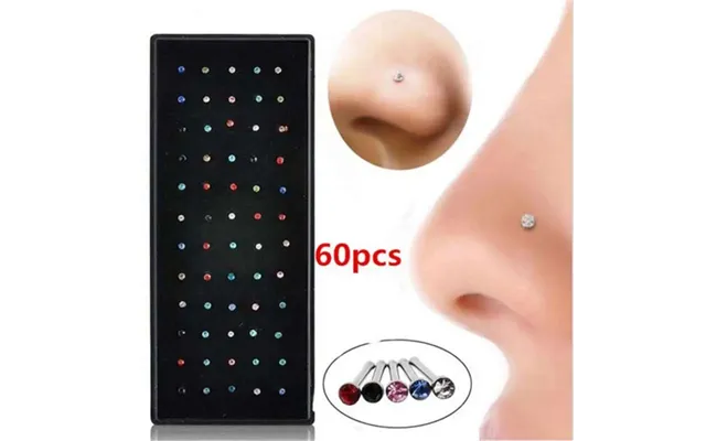 Jewelry & Accessories Factory Direct Supply 60 Opp Bag Nose Studs Perforated Diamond Jewelry Combination