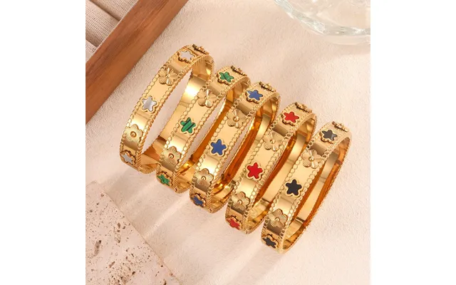 Jewelry & Accessories Simple Titanium Steel Inlaid With Colorful Mother Of Pearl Gold Waterproof Color Retention Fashion