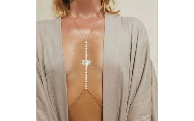 Jewelry Sexy Simple Strip Diamond Chest Chain Chain Rhinestone Love Body Chain Female Chain
