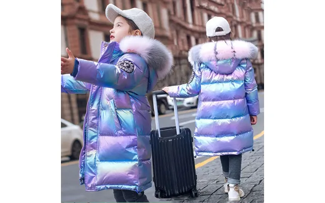 Kids' Clothing Children's Down Cotton Jacket For Baby Girls Mid Length Girls Middle And Large Children Stylish Shiny Win