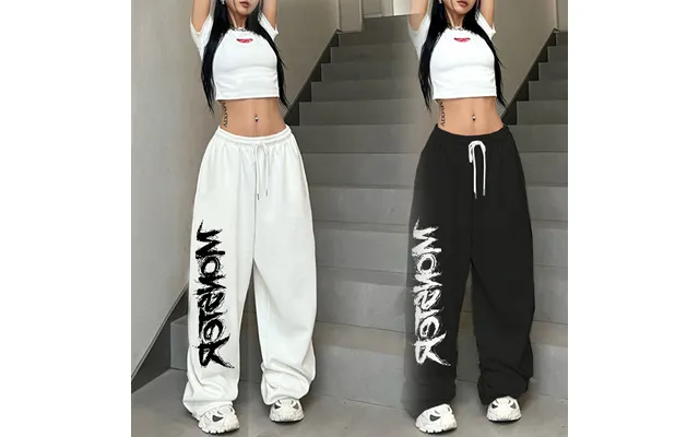 Kid's Clothing Letter Print Hiphop Street Sports Pants Women's Loose Straight Wide Leg Pants Jazz Street Dance Trousers