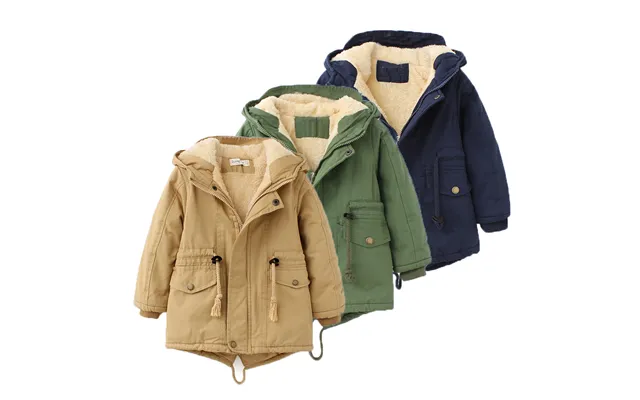 Kids Clothing Plus Velvet Thickening Warm Hooded Swallowtail Windbreaker Cold Proof Jacket Winter Children's Cotton Clot