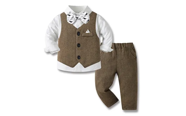 Kid's Clothing Spring And Autumn Children's Suits Handsome Boys Flower Girl Vest Dress Boy Baby First Birthday Medium An