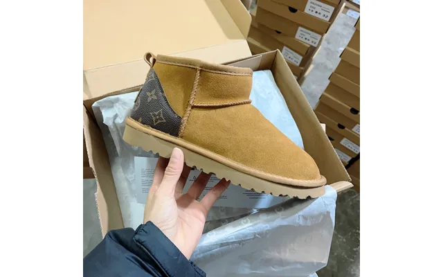 Klassische Damen-schneestiefel Mit Geradem Bein Und Mittelhohem Schaft Für Herbst Winter - Herrenschuhe Aus Echtem Leder