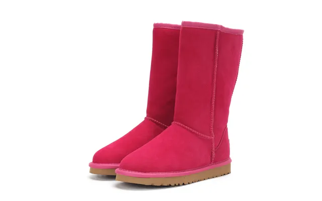 Klassische - Gerade Geschnittene High-top-schneestiefel Aus Echtem Leder Für Herbst Winter Für Damen Und Herren
