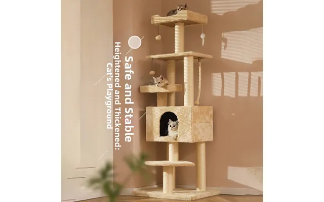 Large Cat Tree Towering Stand With Bed Cat Scratching Post Home Use Cat Frame Trunk