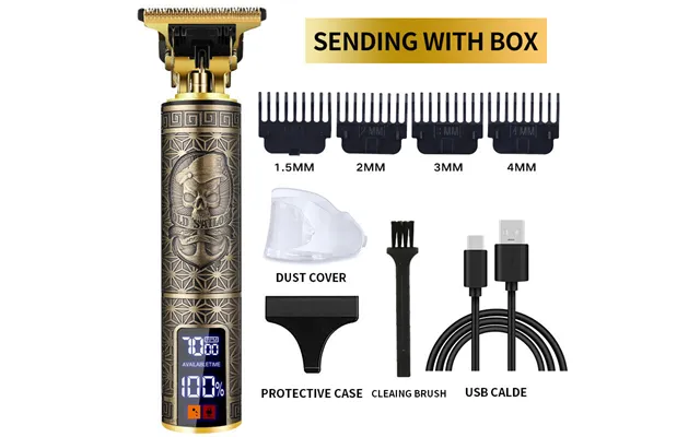 Lcd Professional Electric Hair Clippers Man Trimmers Cordless Beard Shaver Gift