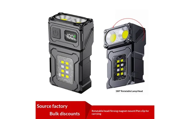 Led Flashlight Strong Side Cob Long-lasting Battery Ultra-bright Portable Warning Outdoor Lighting Work Light