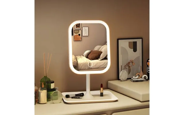 Led Makeup Mirror With Lights - Portable Vanity Mirror For Home & Dorm Room Touch Control, 3 Color Modes, 360 Rotation, 