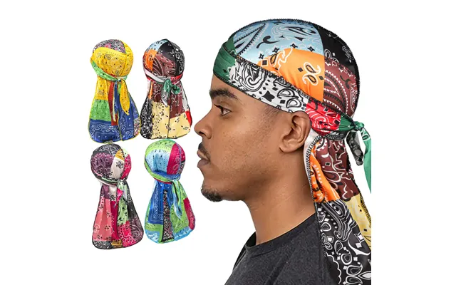 Long Tail Pirate Hat Hot Selling Multi Color Printed Hair Care Bun Hat Durag Durag