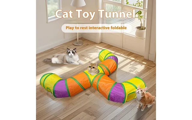 Long Three Way Rainbow Tunnel Foldable Faucet Rolling Earthworm Pet Channel Teasing Cat Toy