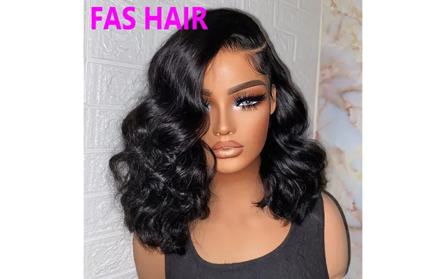 Loose Body Wave Bob Wig - 100% Human Hair Glueless Lace Front, Heat Resistant, 180% Density, European & American Fit