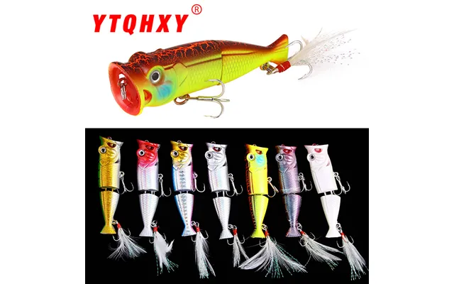 Lure Bait Two Section Fish Bait Water Surface Tie Blood Groove Feather Three Hook Wave Climbing Simulation Bait Hard Bai