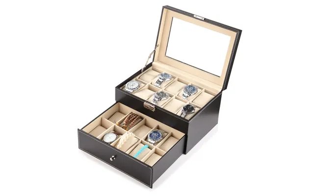 Luxury Leather Watch Box With Clear Window Display - Multi-slot Watch Organizer Case 2 3 6 10 12 20 Capacity Options For