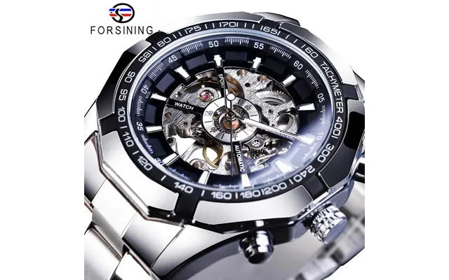 Luxury Transparent Mechanical Sport Watches Stainless Steel Automaic Watch Male Clock