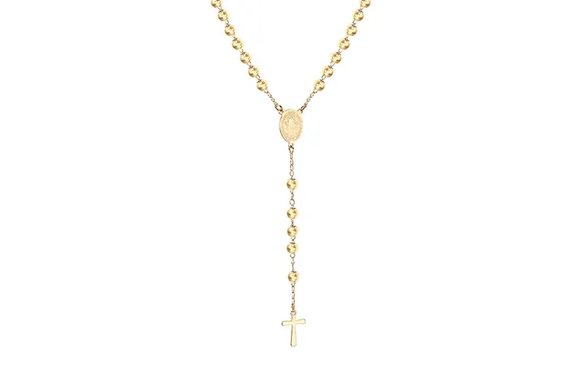 Luxusteel Beads Jesus Cross Long Necklace For Women Men Stainless Steel Rosary Christian Catholic Religious