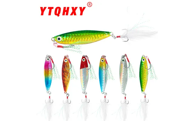 Luya Reinforced Feather Three Hook Slow Shake Blade Glitter Bait Hard Bait Fishing Gear