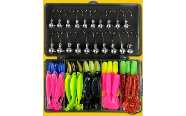 Luya Set Roll Tail Soft Long Throw Lead Head Hook T-tail Fk Bait Sea Bass Bent Mouth Combination