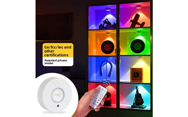 Magnetic Led Cabinet Light With Remote Control - Rgb & 3-color Options