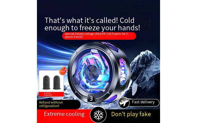 Magnetic Phone Cooler - Semiconductor Cooling Pad With 25db Quiet Fan & Rgb Light Black
