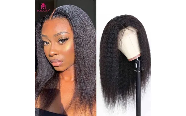 Malaika Kinky Straight Human Hair Wigs For Women 13x4 Kinky Straight Lace Front Wig Human Hair Pre Plucked Hairline With