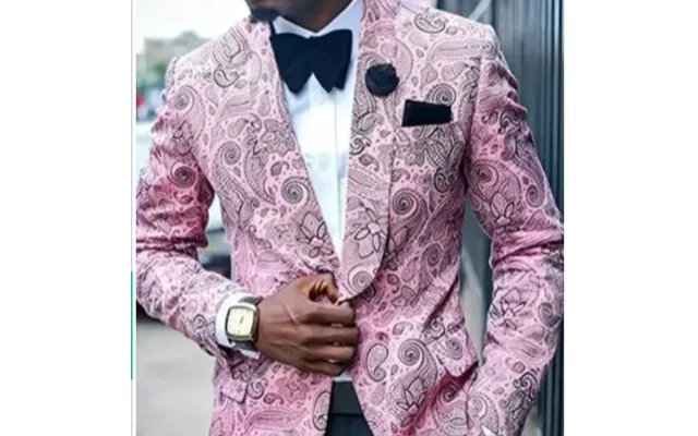 Man's Clothing Men's Casual Suit Digital Printed Suit Business Casual Style Long Sleeve Printed Suit