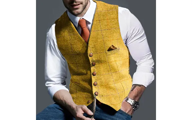 Men's Autumn Winter New Wish Vest Style Fashion Plaid Waistcoat Vests One Piece Outbound