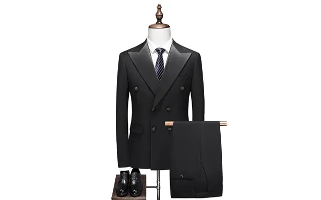 Men's Bracket Diagram Foreign Trade Double-breasted Suit Suit 2024 Spring Three-piece Suit Host Dress Style