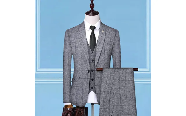 Men's Clothing 2024 Spring New Groom Slim Plaid Suit Three-piece Korean Style Wedding Groomsmen Men’s Dress Wholesale