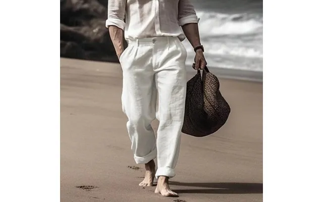 Men's Clothing 2024 Summer Men's Beach Straight Solid Color Comfortable Outdoor Breathable Cotton And Linen Loose Casual