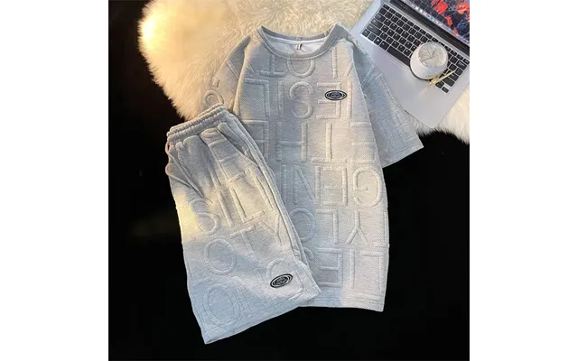 Men's Clothing Casual Sports Suit - Men's And Women's Waffle College Style Short Sleeved T-shirt