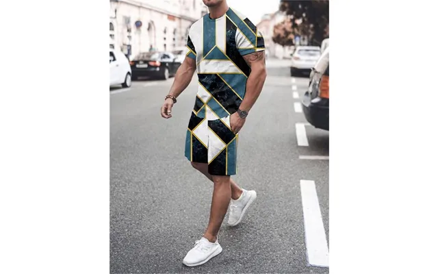 Men's Clothing Jumpsuit Shorts Set Cross-border One Piece Printing One Piece