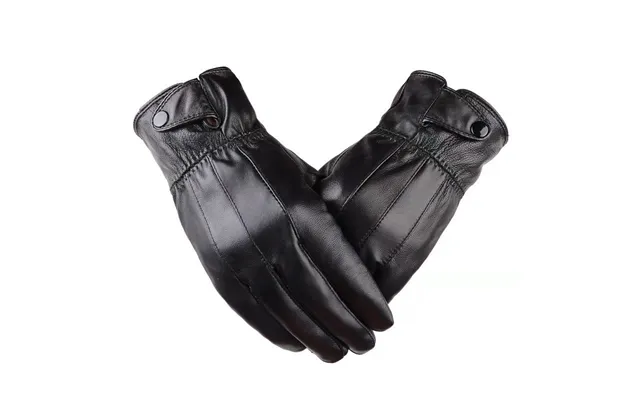 Men's Gloves Genuine Leather Gloves Autumn And Winter Plus Velvet Warm Pure Sheepskin Gloves Windproof Cold Proof Outdoo