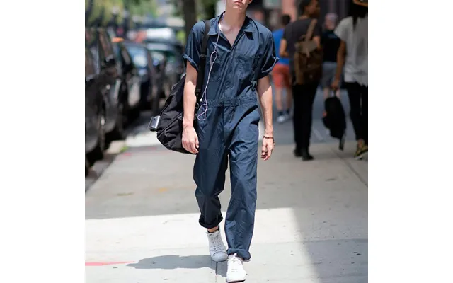 Men's Multi-pocket Design Cargo Pants Lapel Loose Version Of Solid Color Casual Romper