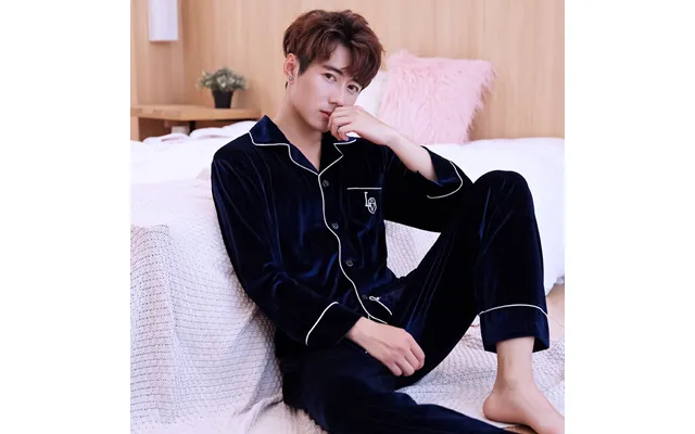 Men's Sleep Canary Pajamas Long Sleeve Cardigan Thick Loose Men's Loungewear Can Be Worn