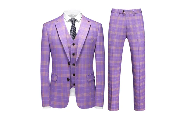 Men's Slim-fit Three-piece Suit - Business Wedding Formal Suit Wool Blend Groom Attire